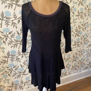 Free People Black Sheer Top
